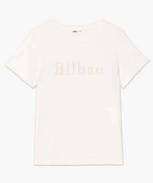 Tee-shirt manches courtes avec inscription brodée femme vue4 - GEMO(FEMME PAP) - GEMO
