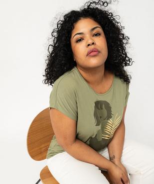 Tee-shirt femme grande taille à manches courtes avec motifs vue1 - GEMO (G TAILLE) - GEMO