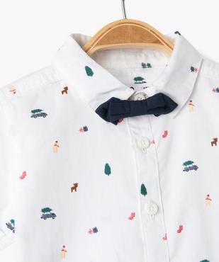 Chemise bébé garçon spécial Noël avec nœud papillon vue2 - GEMO(BEBE DEBT) - GEMO