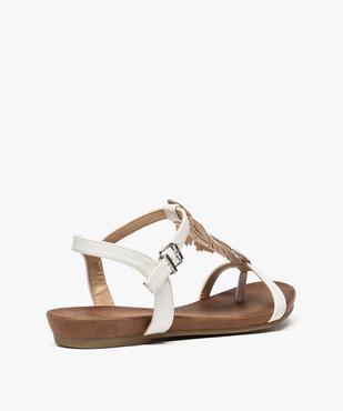 Sandales femme avec feuille en strass et petit talon compensé vue4 - GEMO (CASUAL) - GEMO