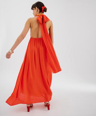 Robe longue dos-nu multi-look en viscose femme vue4 - GEMO(FEMME PAP) - GEMO