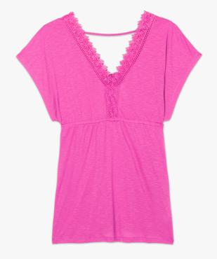 Robe de plage femme avec col V et broderies vue4 - GEMO (PLAGE) - GEMO