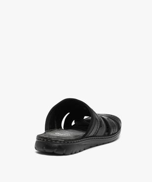 Sandales homme mules confort dessus cuir uni vue4 - GEMO (CASUAL) - GEMO