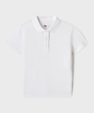 Polo à manches courtes en coton piqué uni fille vue4 - GEMO 4G FILLE - GEMO