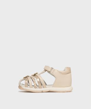 Sandales à scratch pailletées semelle intérieure cuir bébé fille vue3 - LOVELY WINGS - GEMO