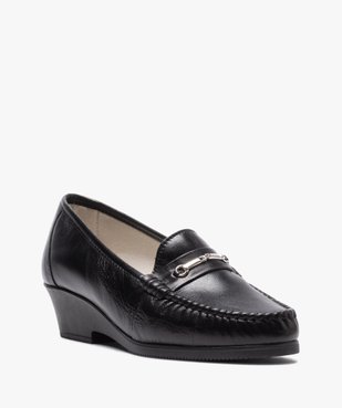 Mocassins femme confort dessus en cuir uni et à talon épais vue2 - G'FLEX - GEMO