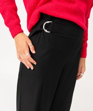 Pantalon large avec boucles à la ceinture femme vue2 - GEMO(FEMME PAP) - GEMO