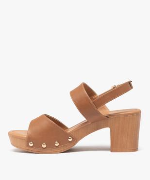 Sandales femme à talon carré style sabot vue4 - GEMO(URBAIN) - GEMO