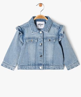 Veste en jean avec volants sur les épaules bébé fille vue1 - GEMO(BEBE DEBT) - GEMO