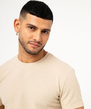 Tee-shirt à manches courtes en maille texturée homme vue2 - GEMO (HOMME) - GEMO