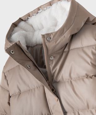 Manteau à capuche fourré en matière déperlante métallisé fille vue3 - GEMO (ENFANT) - GEMO