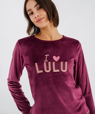 Pyjama en velours femme - LuluCastagnette vue4 - LULU CASTAGNETTE G4G D - GEMO