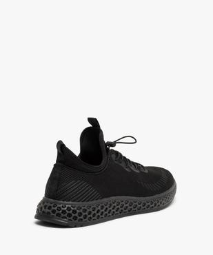 Baskets homme unies dessus en maille et semelle alvéolée vue4 - GEMO 4G HOMME - GEMO