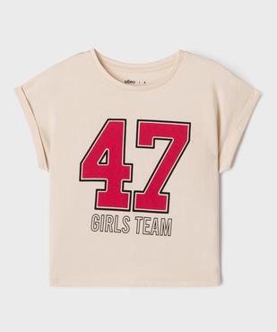 Tee-shirt manches courtes coupe loose fille vue1 - GEMO (ENFANT) - GEMO