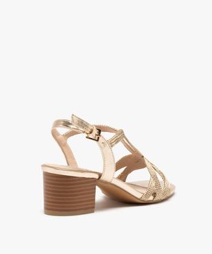 Sandales femme à talon et brides métallisées en cordelette vue4 - GEMO(URBAIN) - GEMO