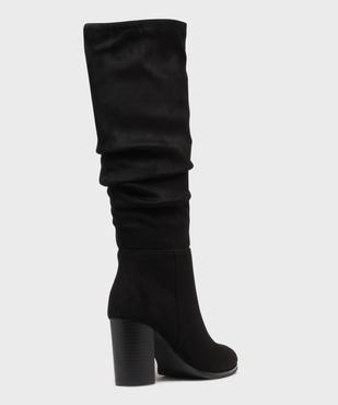 Bottes en suédine avec tige drapée femme - Follow Me vue4 - FOLLOW ME - GEMO