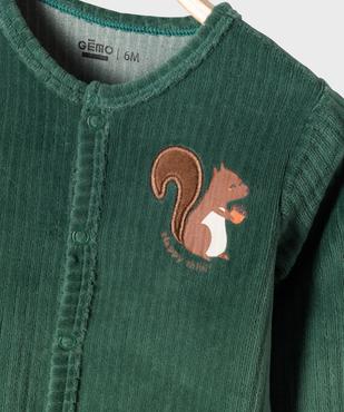 Pyjama dors-bien en velours côtes plates bébé vue2 - GEMO 4G BEBE - GEMO