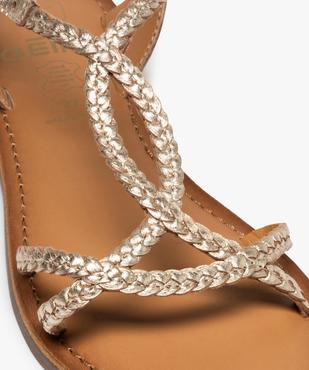 Sandales femme à talon plat et brides tressées en cuir vue6 - GEMO (CASUAL) - GEMO