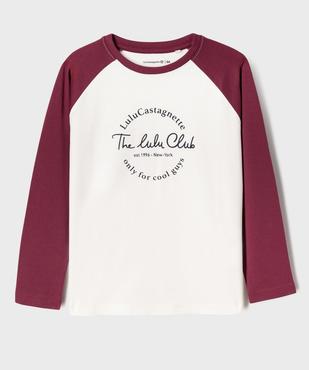 Tee-shirt manches longues raglan en jersey de coton imprimé garçon - LuluCastagnette vue1 - LULU CASTAGNETTE G4G D - GEMO