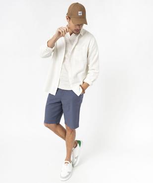 Tee-shirt manches courtes à rayures et col fantaisie homme vue5 - GEMO 4G HOMME - GEMO