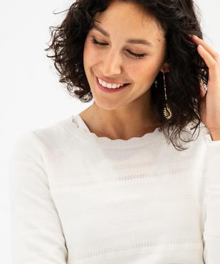 Pull col rond en maille fine femme  vue2 - GEMO 4G FEMME - GEMO