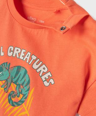 Tee-shirt manches courtes en jersey de coton imprimé bébé garçon vue2 - GEMO 4G BEBE - GEMO