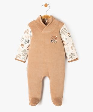 Pyjama pont-dos velours avec col châle bébé - Petit Béguin vue1 - PETIT BEGUIN - GEMO