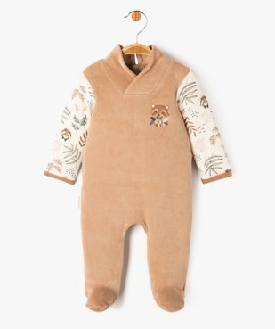 Pyjama pont-dos velours avec col châle bébé - Petit Béguin vue1 - PETIT BEGUIN - GEMO