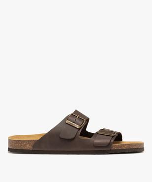Sandales mules confort en cuir 2 brides homme vue1 - G'FLEX - GEMO