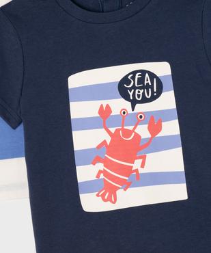 Tee-shirts manches courtes imprimés bébé garçon (lot de 2) vue3 - GEMO 4G BEBE - GEMO