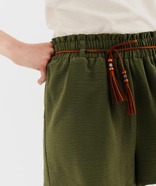 Short fluide avec taille élastique et ceinture fine femme vue2 - GEMO(FEMME PAP) - GEMO