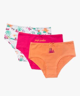 Shorties en coton stretch motifs jungle fille (lot de 3) vue1 - GEMO 4G FILLE - GEMO