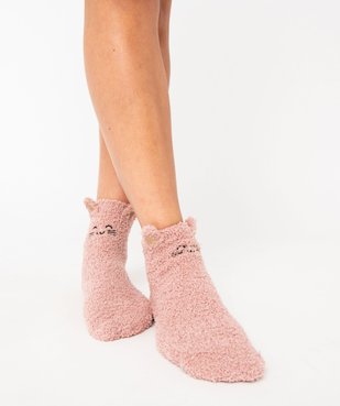 Chaussettes d’intérieur en maille bouclette femme (lot de 2) vue4 - GEMO(HOMWR FEM) - GEMO