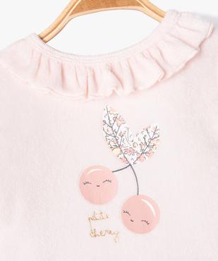 Pyjama en velours effet 2 en 1 bébé fille vue2 - GEMO(BB COUCHE) - GEMO