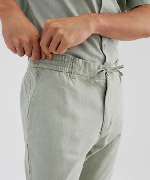 Pantalon en lin et coton coupe Regular homme vue2 - GEMO 4G HOMME - GEMO