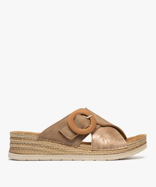 Mules à talon compensé et larges brides fantaisie femme vue1 - VALENTINA BALDA - GEMO