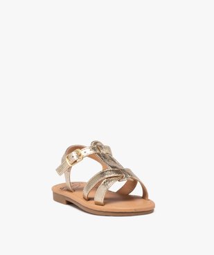 Sandales bébé fille métallisées avec brides cheville boucle vue3 - GEMO(BEBE DEBT) - GEMO