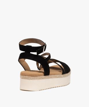 Sandales femme à semelle plateforme et dessus suédine vue4 - GEMO (CASUAL) - GEMO