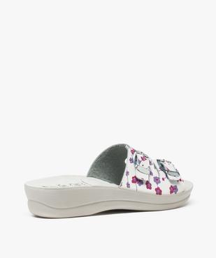Mules femme confort 2 brides fleuries à boucles - Cloggy vue4 - CLOGGY - GEMO