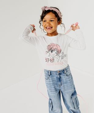Tee-shirt à manches longues avec motifs girly fille vue8 - GEMO (ENFANT) - GEMO