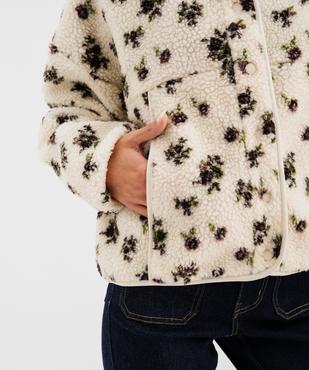 Sweat pressionné en sherpa imprimé à col montant femme vue1 - GEMO(FEMME PAP) - GEMO