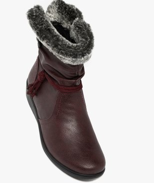 Boots femme fourrées confort à talon compensé et col duveteux vue5 - G'FLEX - GEMO