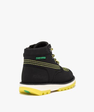 Boots garçon bicolores à lacets et à zip - Kickers vue4 - KICKERS - GEMO