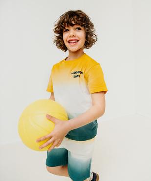 Tee-shirt manches courtes en jersey de coton tie-and-dye garçon vue4 - GEMO 4G GARCON - GEMO