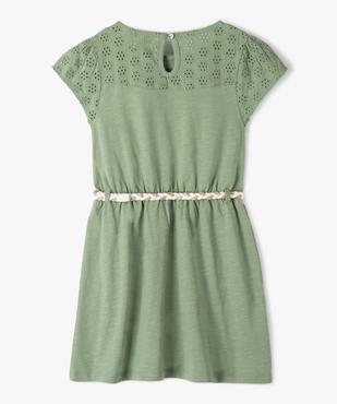 Robe fille avec haut en broderie anglaise et ceinture tressée vue4 - GEMO (ENFANT) - GEMO