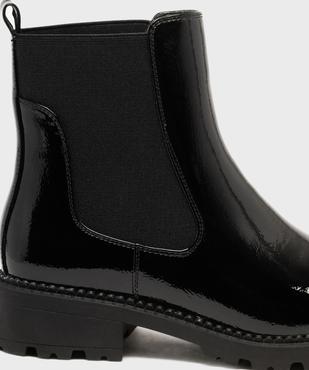 Boots femme vernies style Chelsea à semelle crantée vue14 - 5 MILES - GEMO