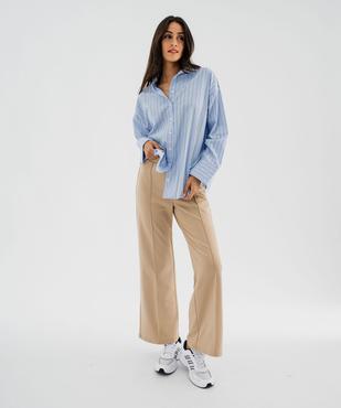 Pantalon large à taille élastiquée femme vue5 - GEMO(FEMME PAP) - GEMO