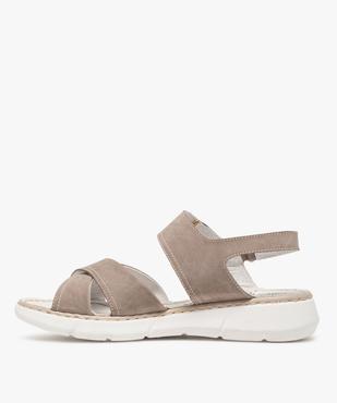 Sandales confort femme avec brides en cuir vue3 - GEMO (CONFORT) - GEMO