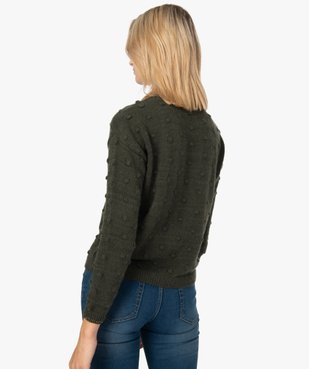 Pull femme avec détails en relief et finitions pailletées vue3 - GEMO(FEMME PAP) - GEMO