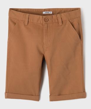 Bermuda coupe chino regular en toile de coton garçon vue1 - GEMO 4G GARCON - GEMO